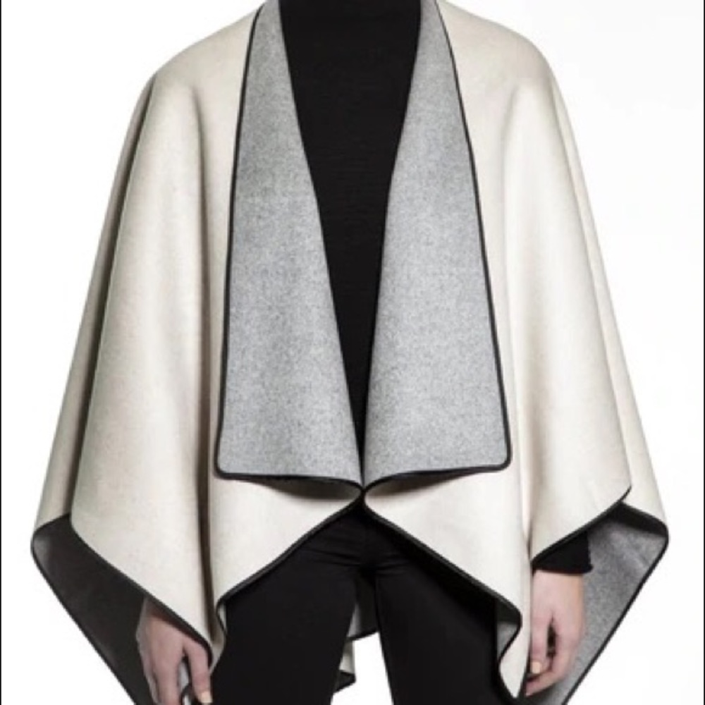 BERYLL reversible cape poncho :: one size :: cashmere/wool